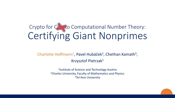 crypto for crypto computational number theory