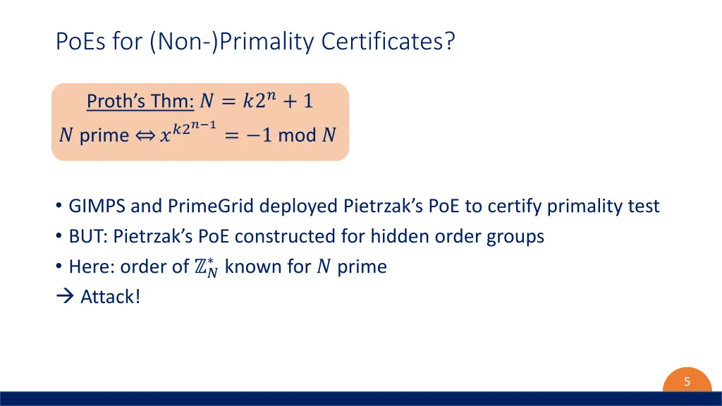poes for non primality certificates