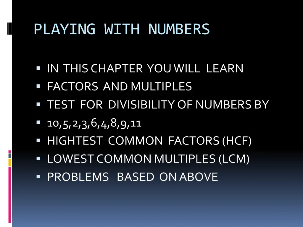 playing with numbers 1