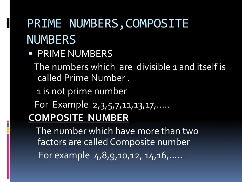 prime numbers composite numbers prime numbers