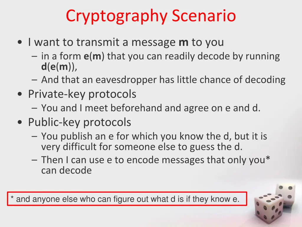 cryptography scenario