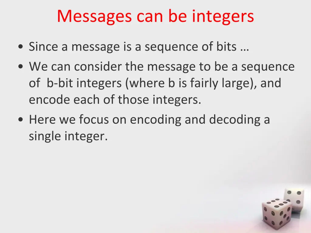 messages can be integers
