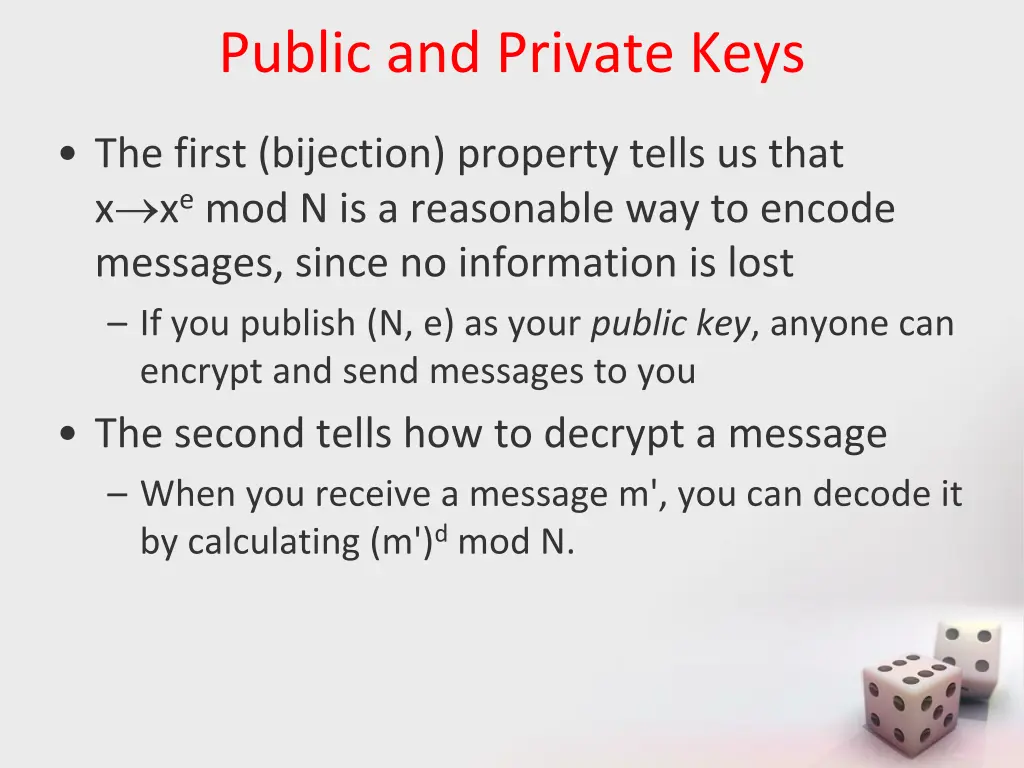 public and private keys