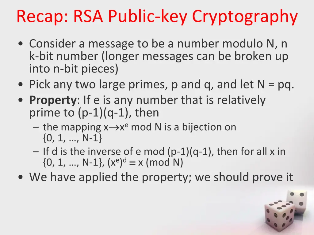 recap rsa public key cryptography