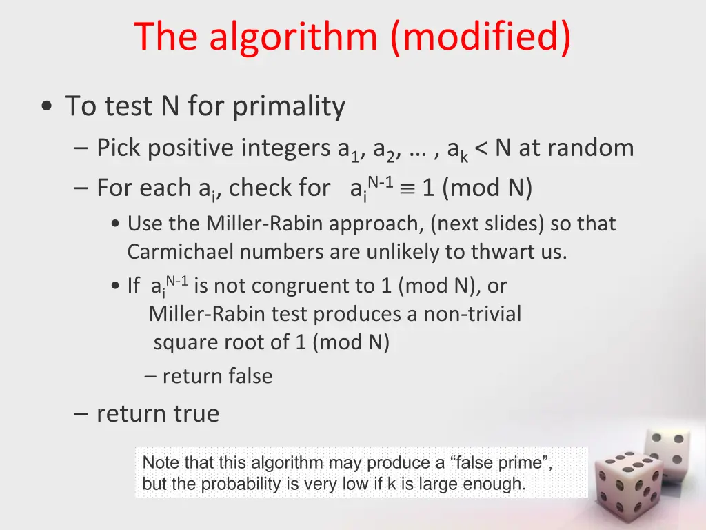 the algorithm modified