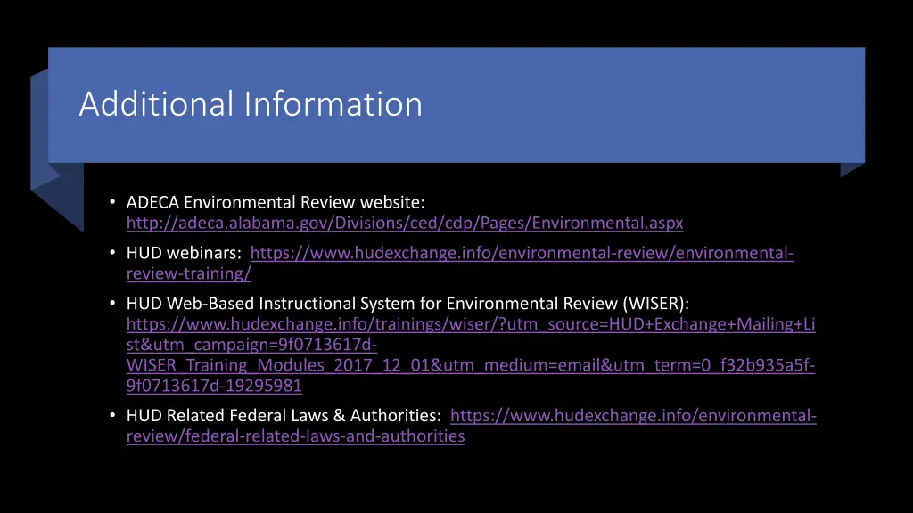 additional information