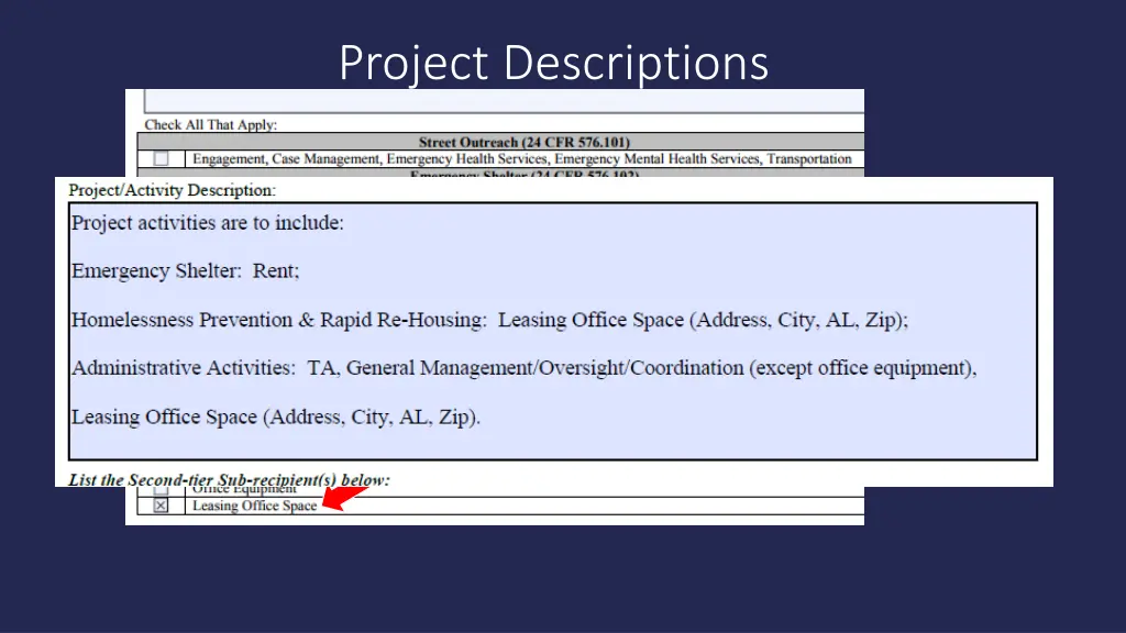 project descriptions