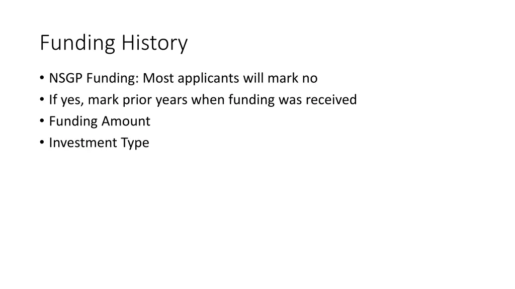 funding history