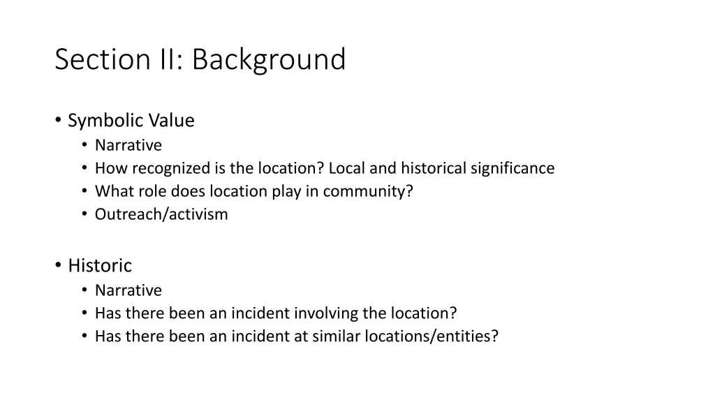 section ii background