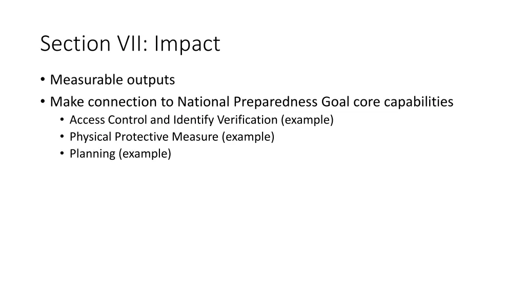 section vii impact