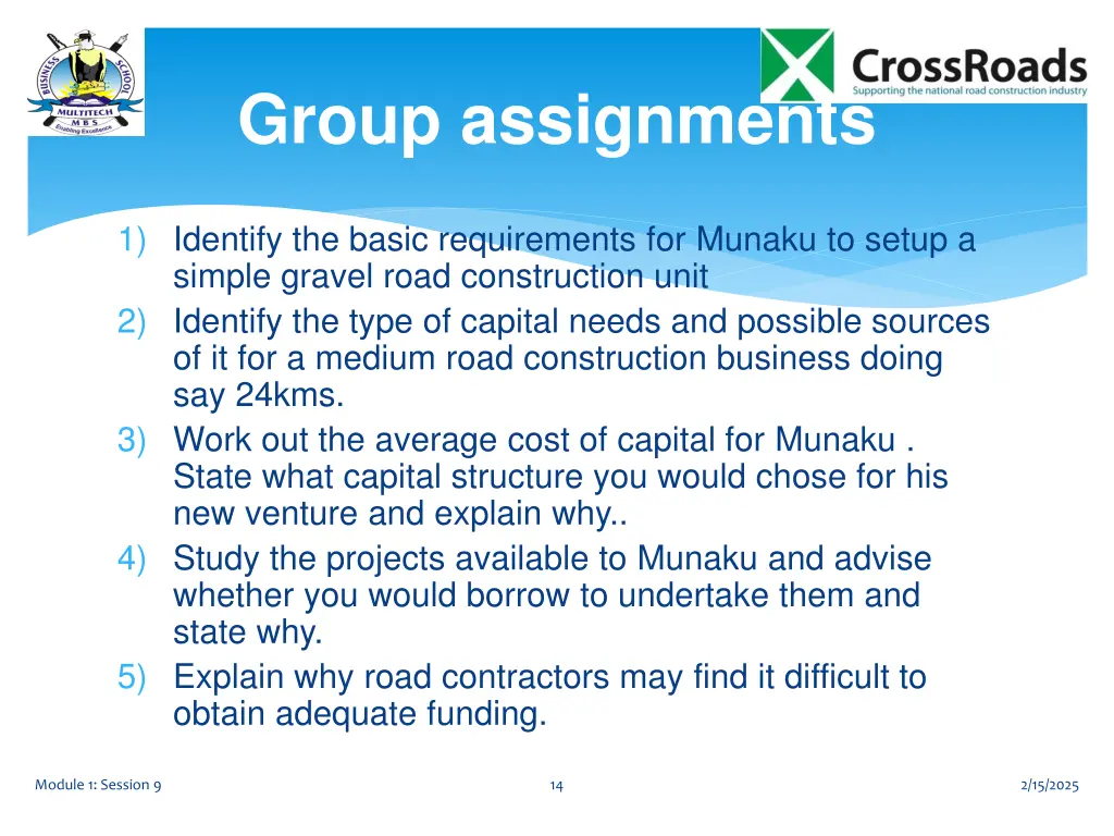 group assignments