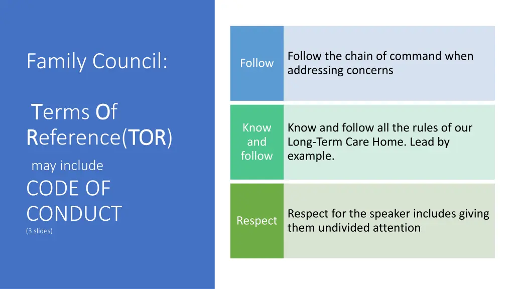 follow the chain of command when addressing
