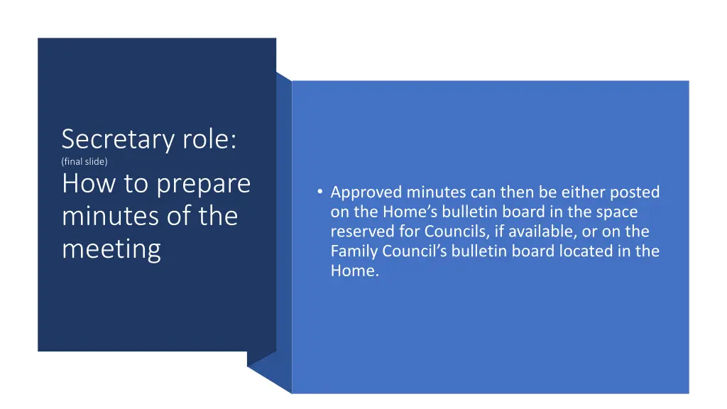 secretary role final slide how to prepare minutes