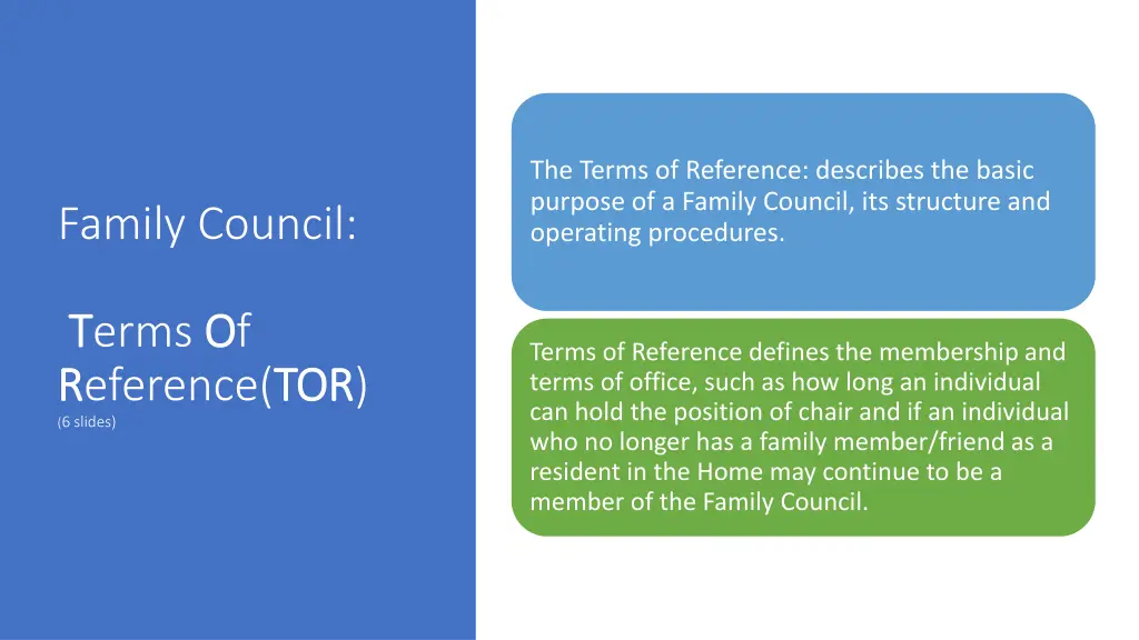the terms of reference describes the basic