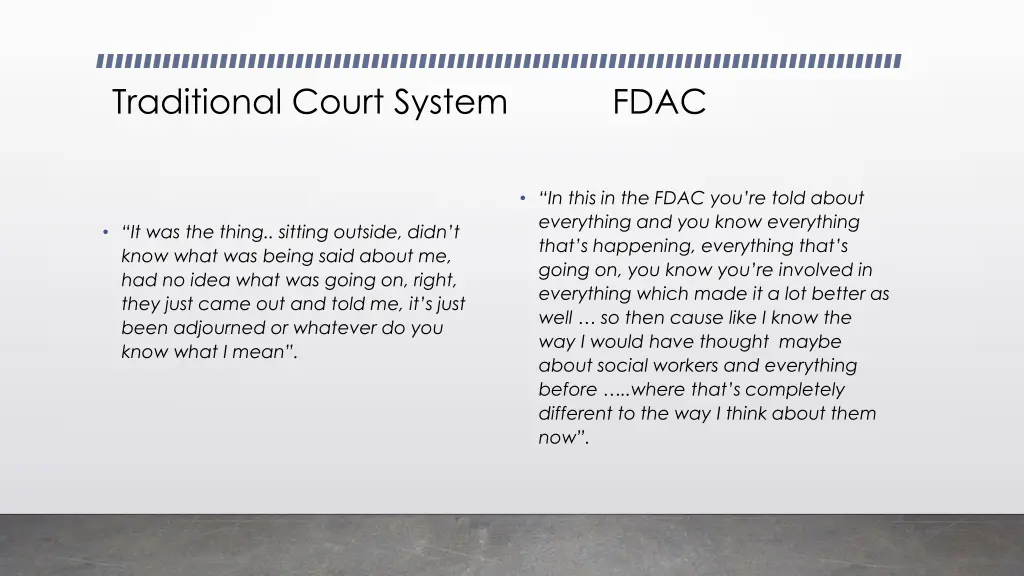 traditional court system fdac