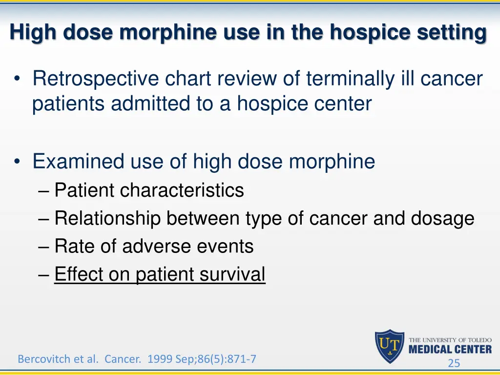 high dose morphine use in the hospice setting