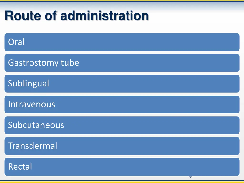 route of administration