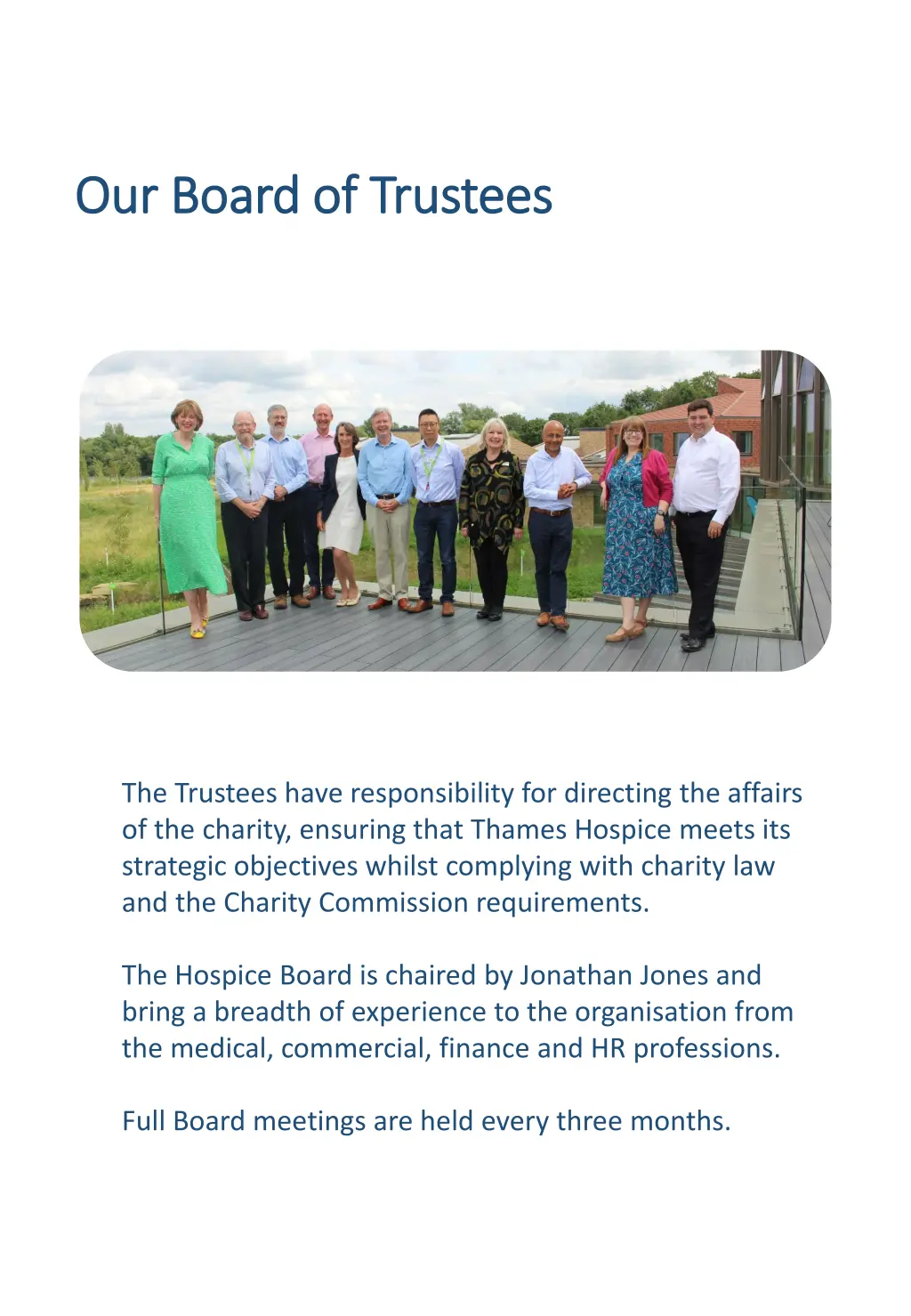 our board of trustees our board of trustees