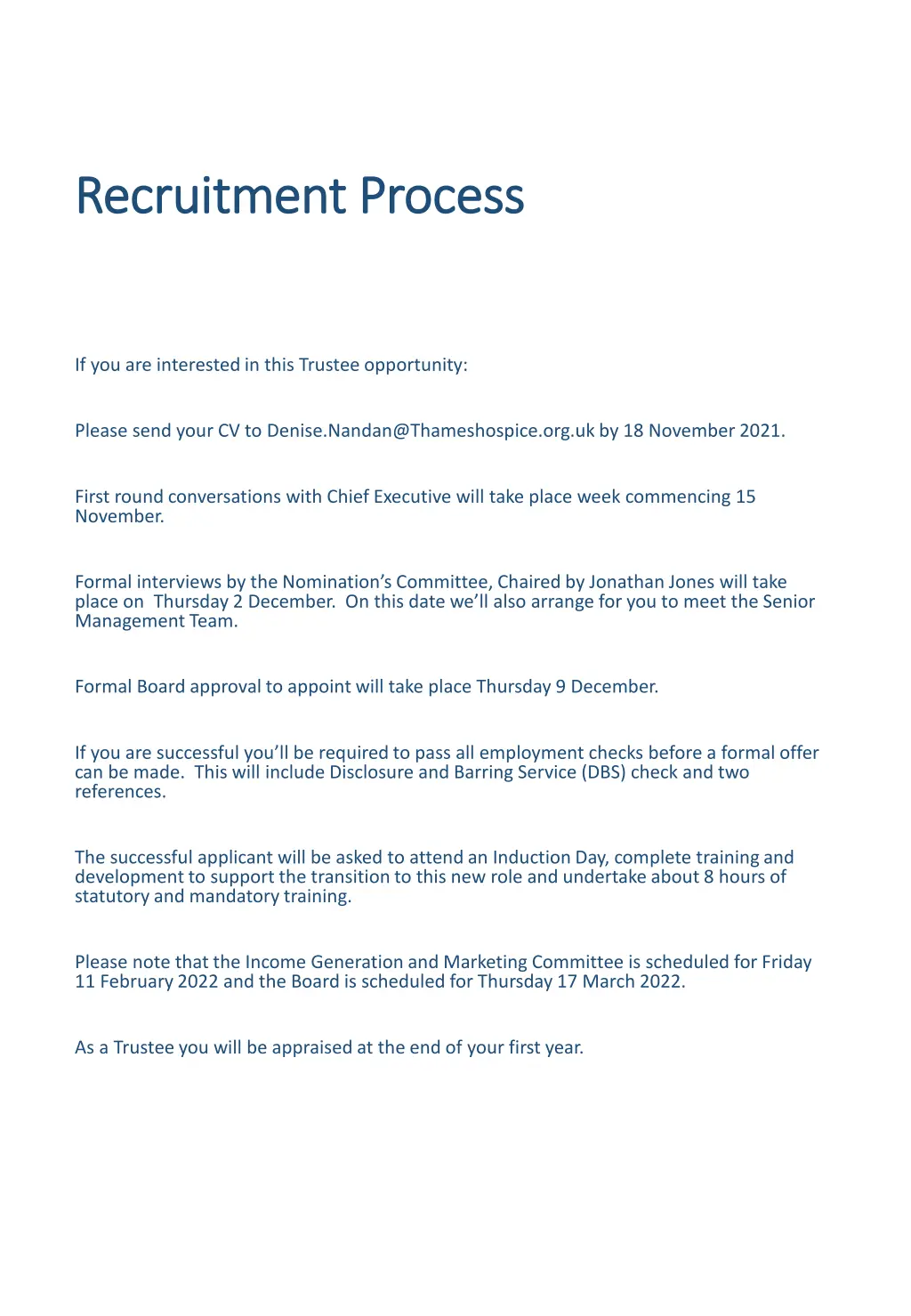 recruitment process recruitment process