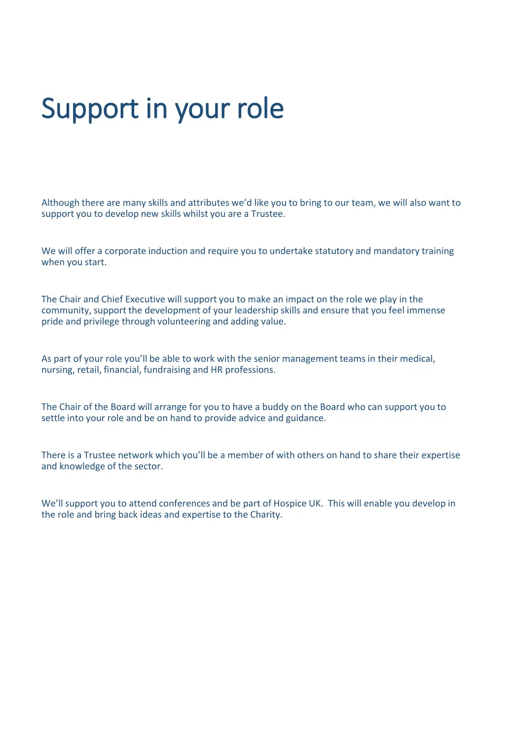 support in your role support in your role
