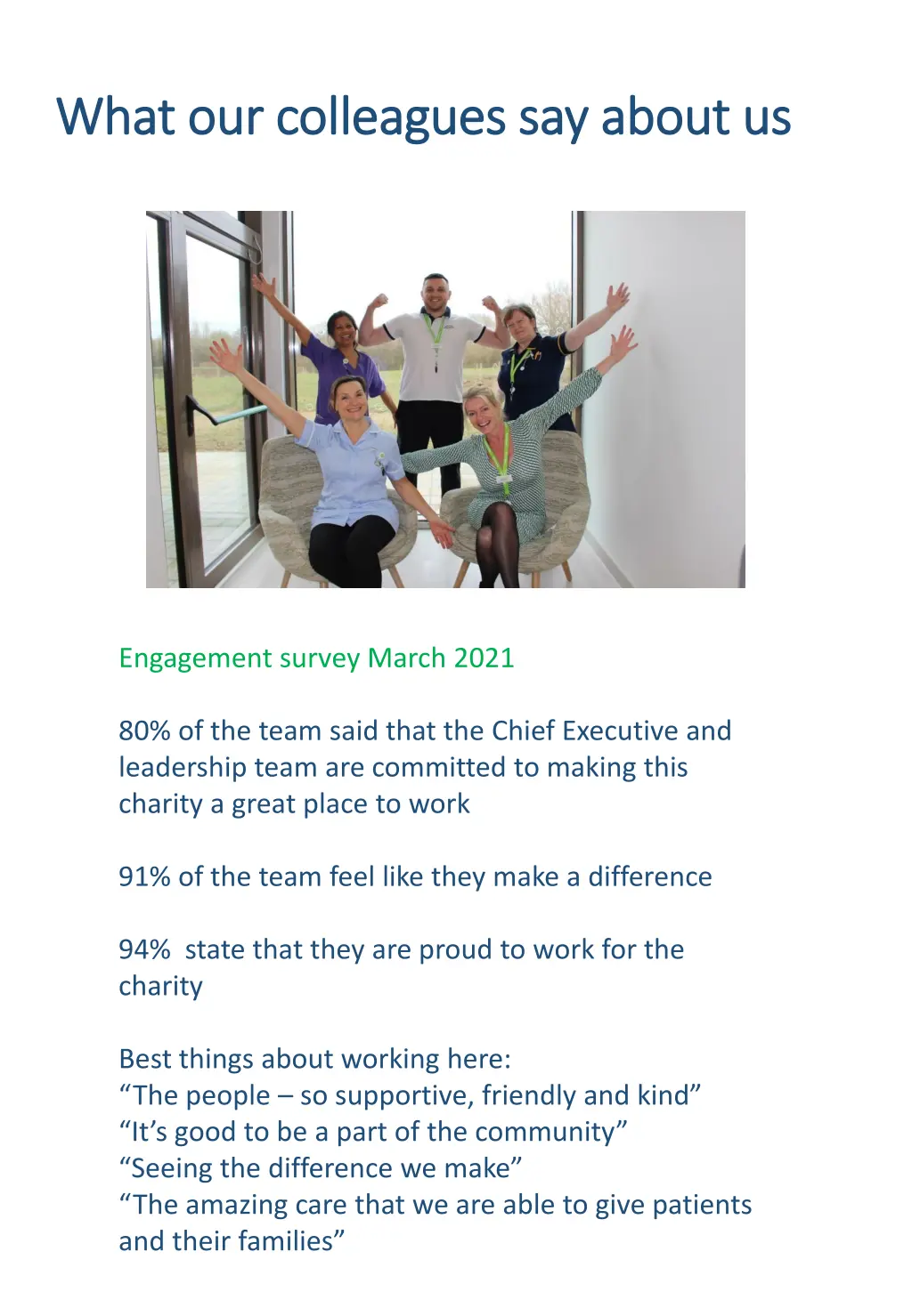 what our colleagues say about us what