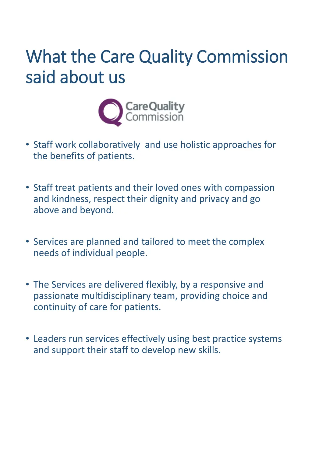 what the care quality commission what the care