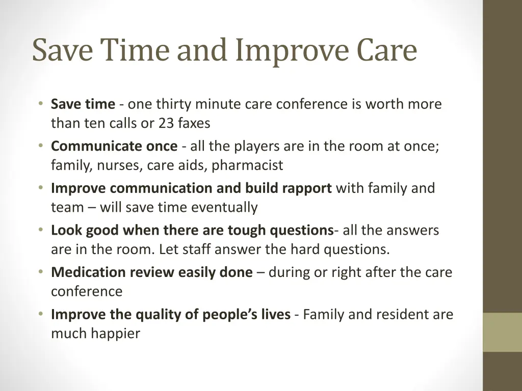 save time and improve care