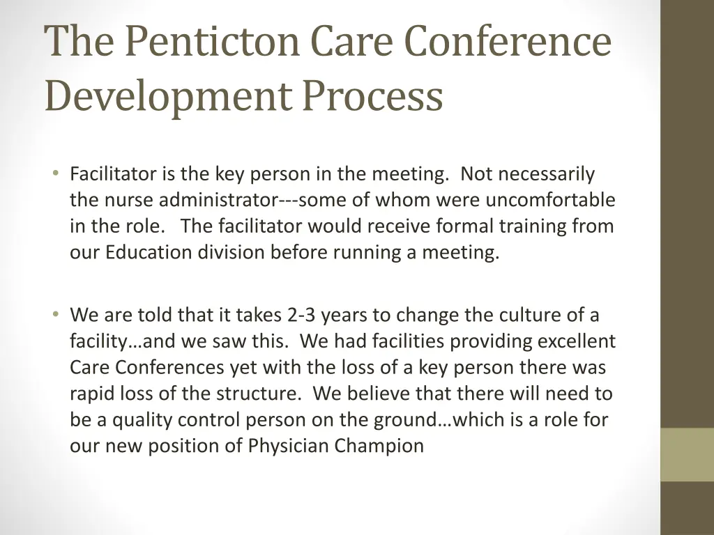 the penticton care conference development process 1