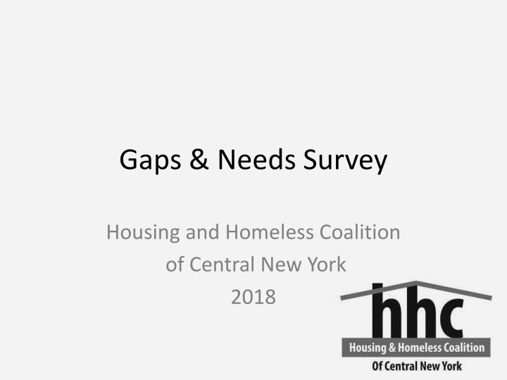 gaps needs survey