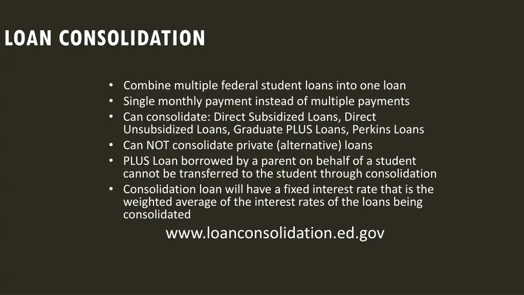 loan consolidation