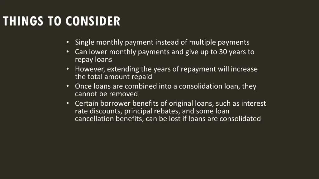 things to consider
