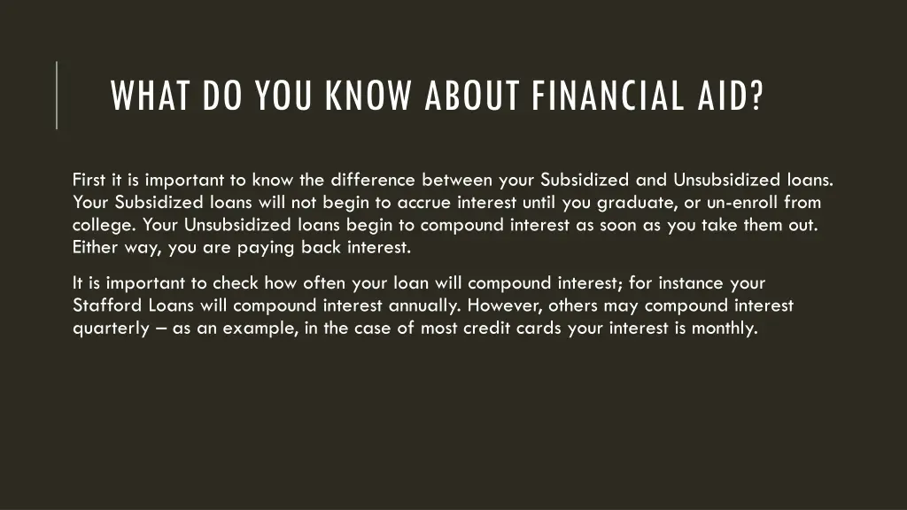 what do you know about financial aid