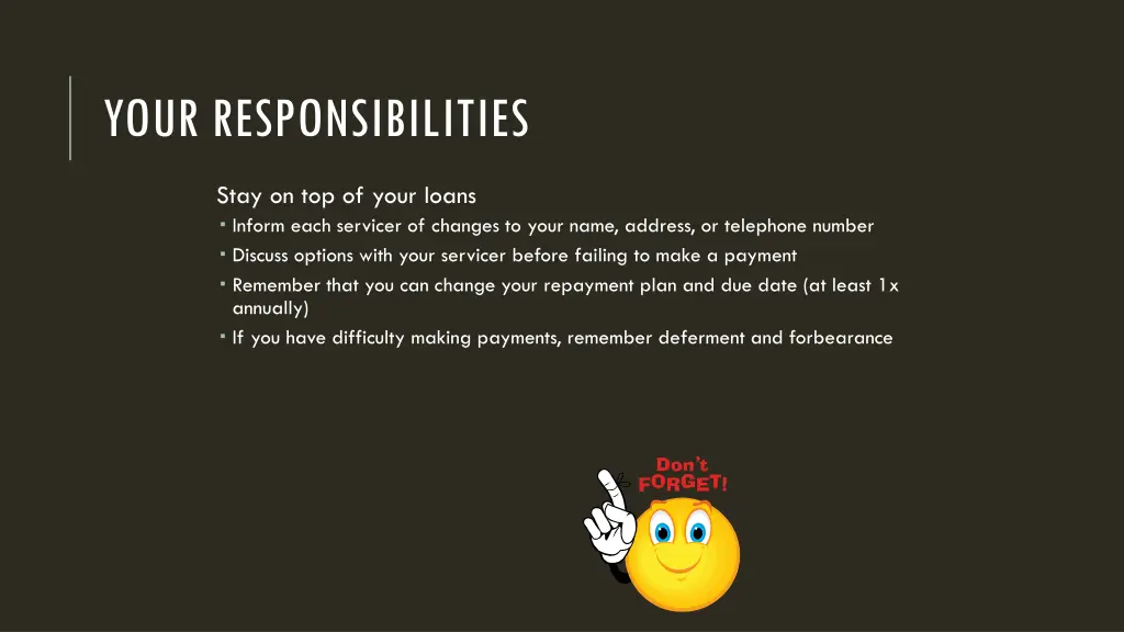your responsibilities