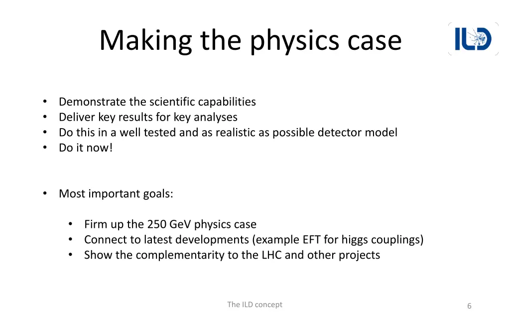 making the physics case