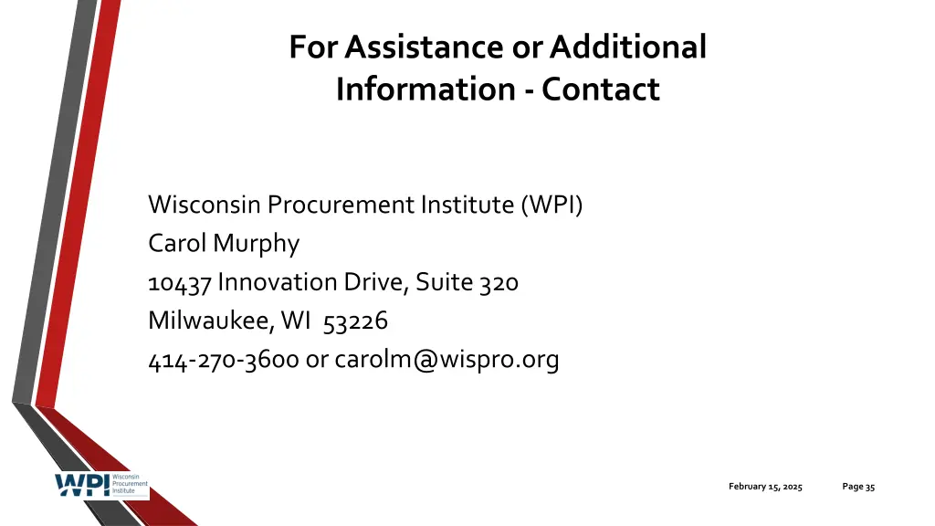 for assistance or additional information contact