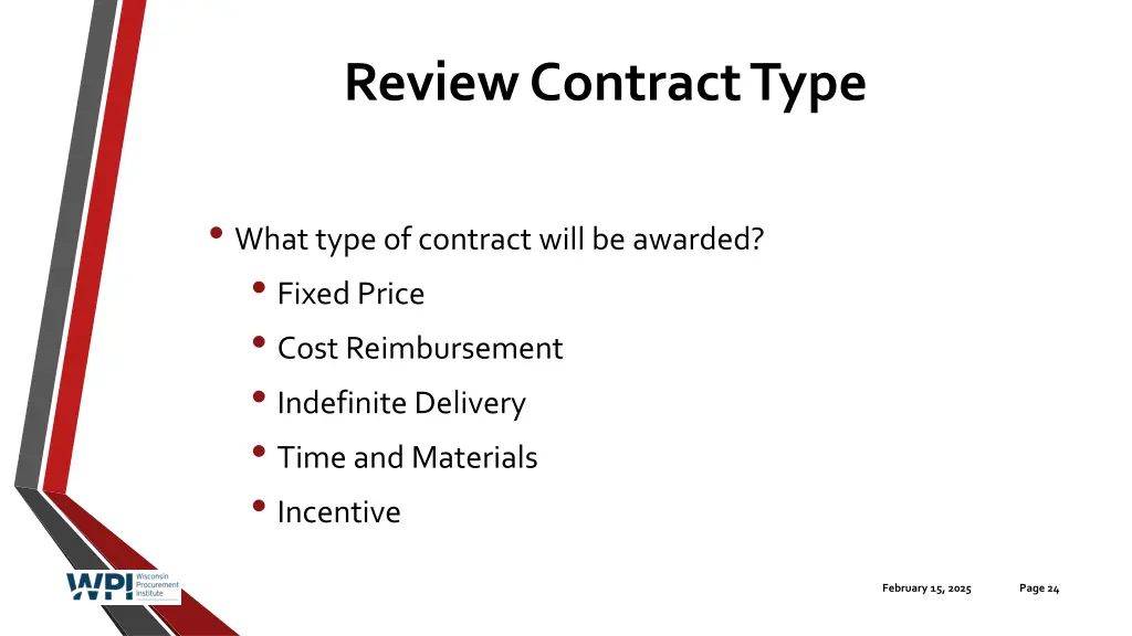 review contract type