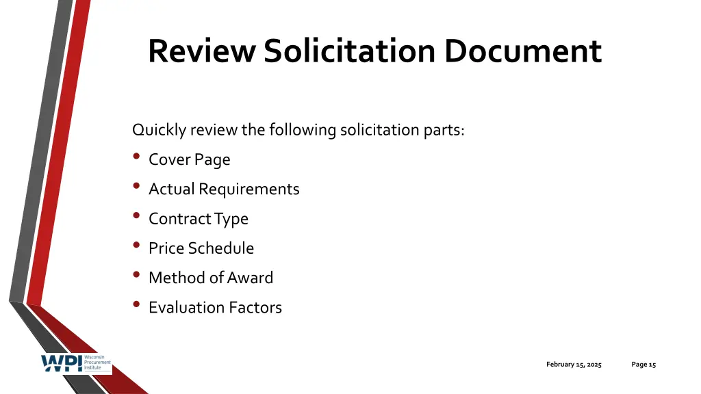 review solicitation document