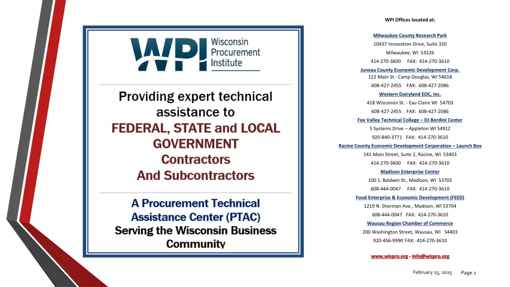 wpi offices located at