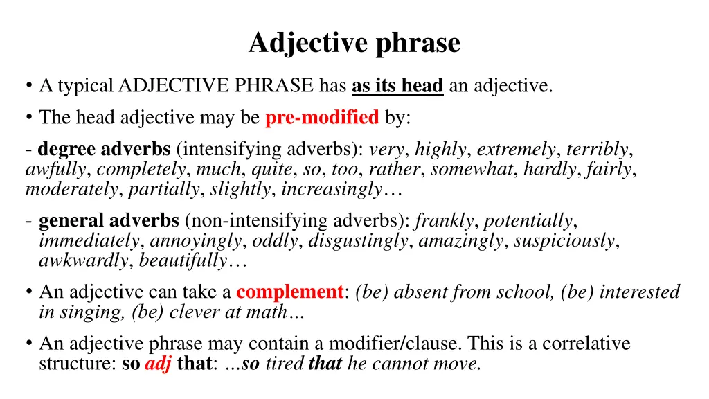 adjective phrase