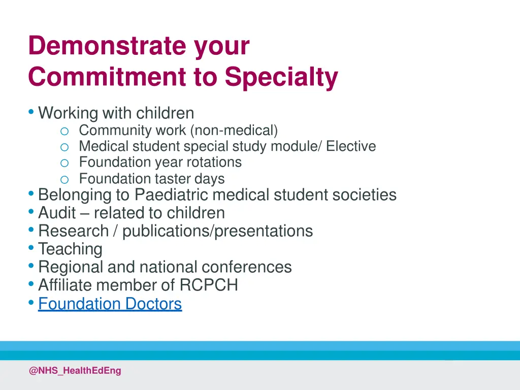 demonstrate your commitment to specialty