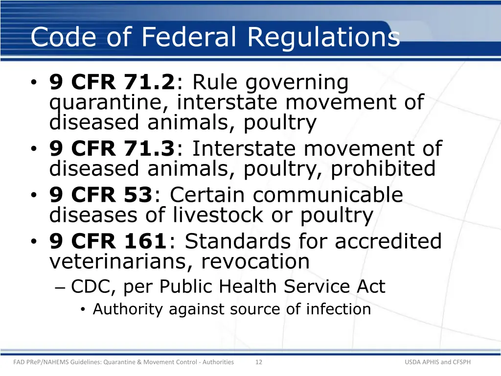 code of federal regulations