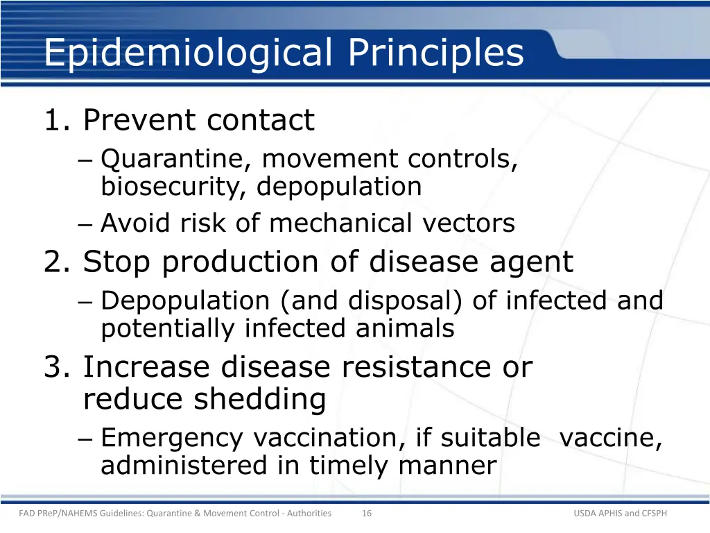 epidemiological principles