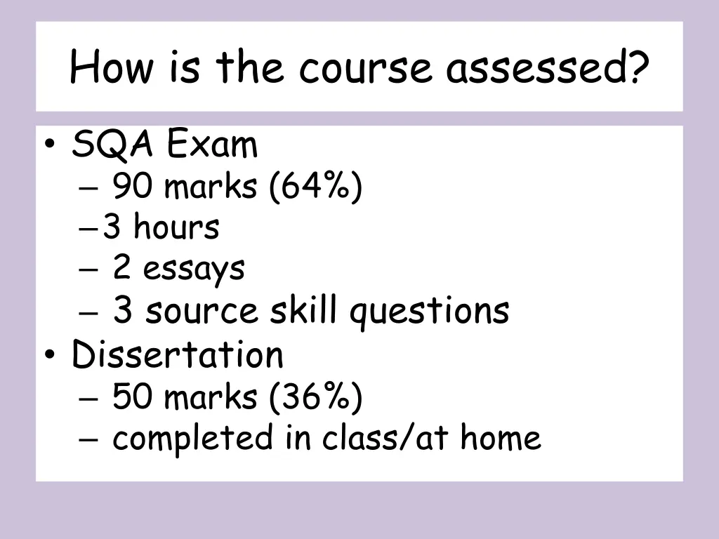 how is the course assessed