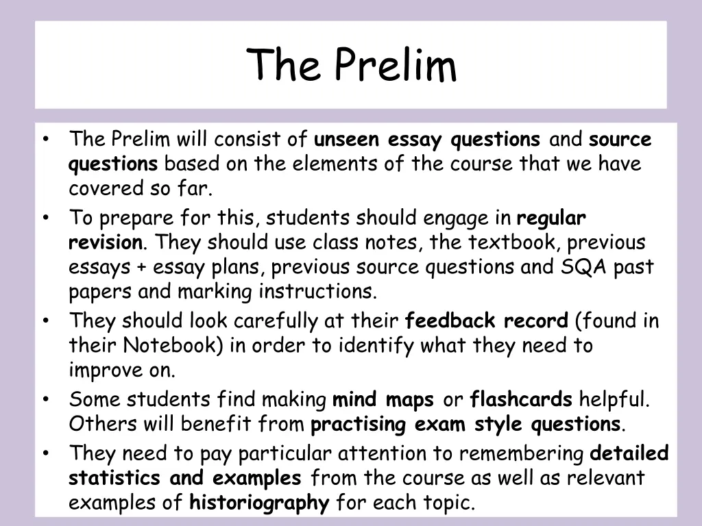 the prelim