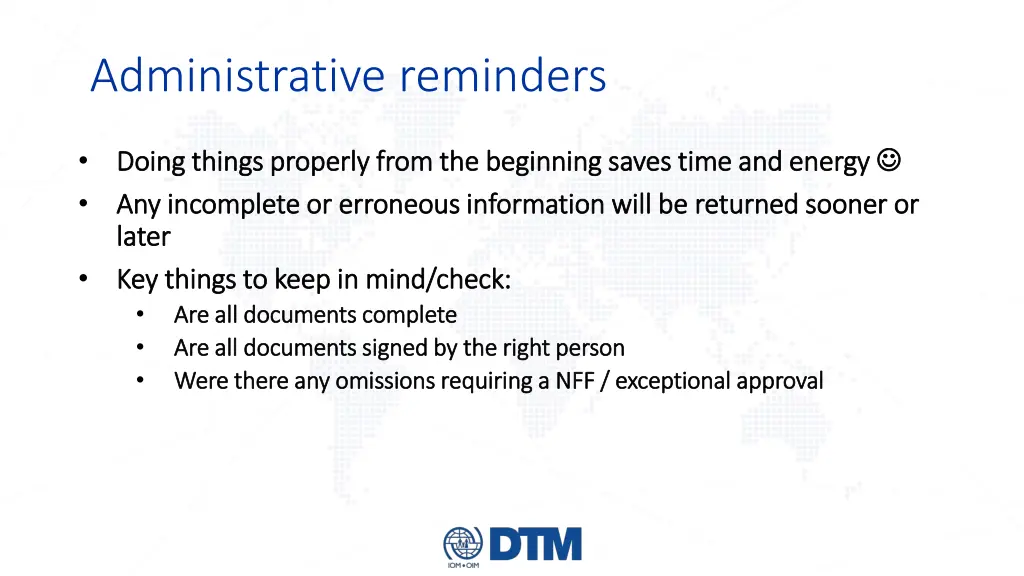 administrative reminders