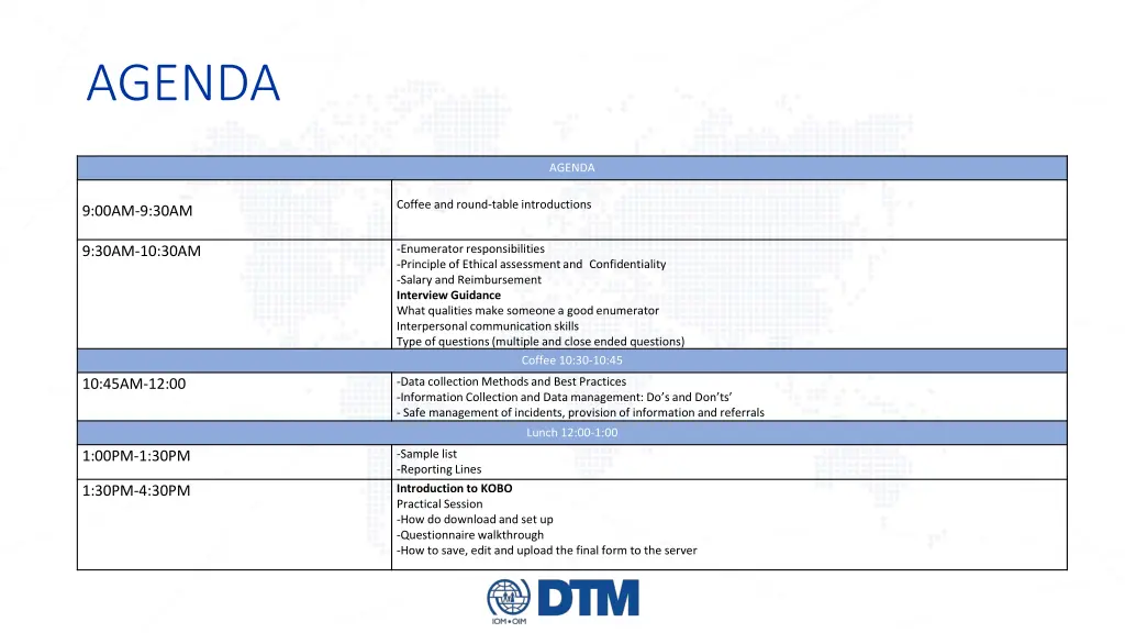 agenda