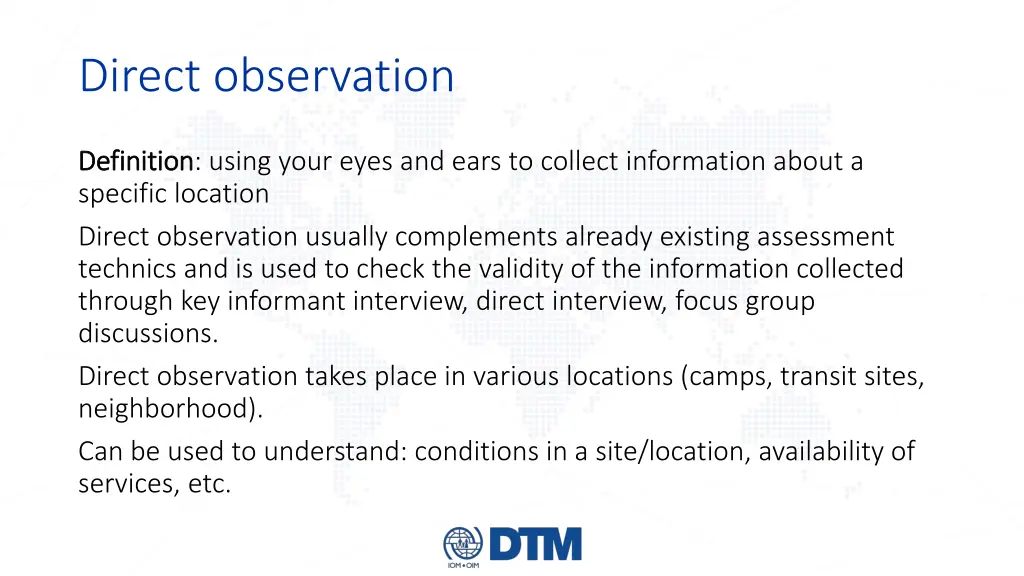direct observation