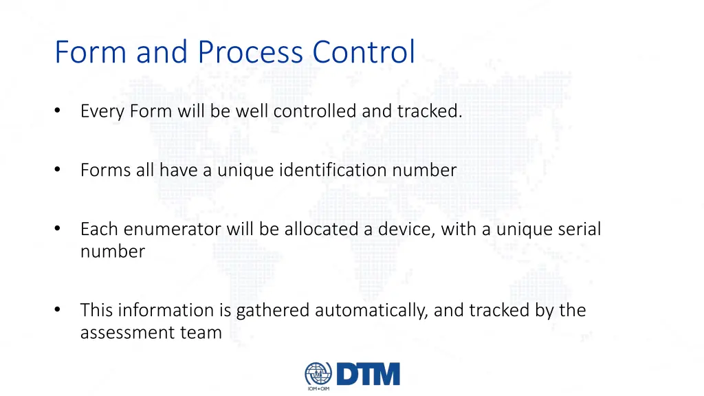 form and process control