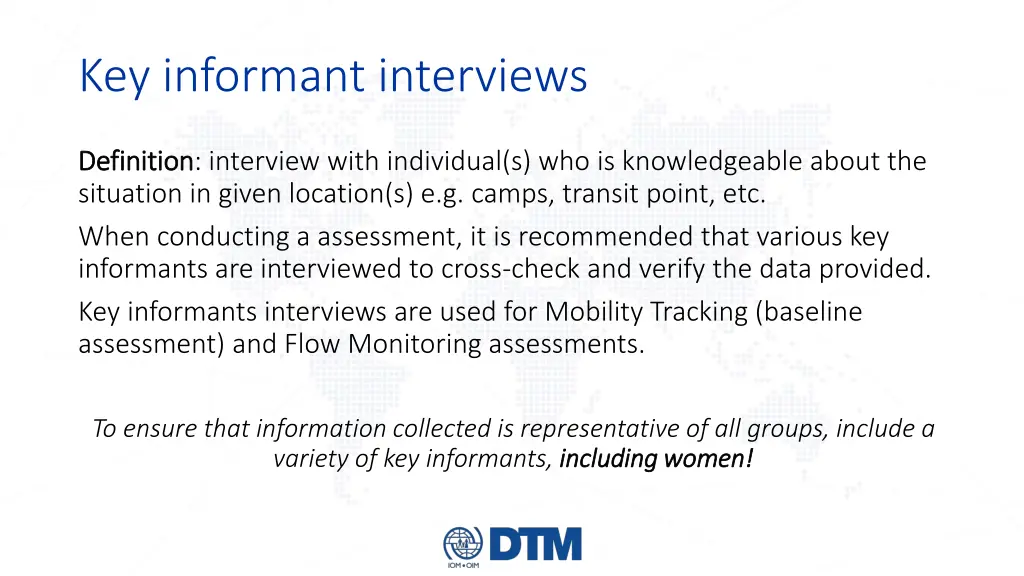 key informant interviews