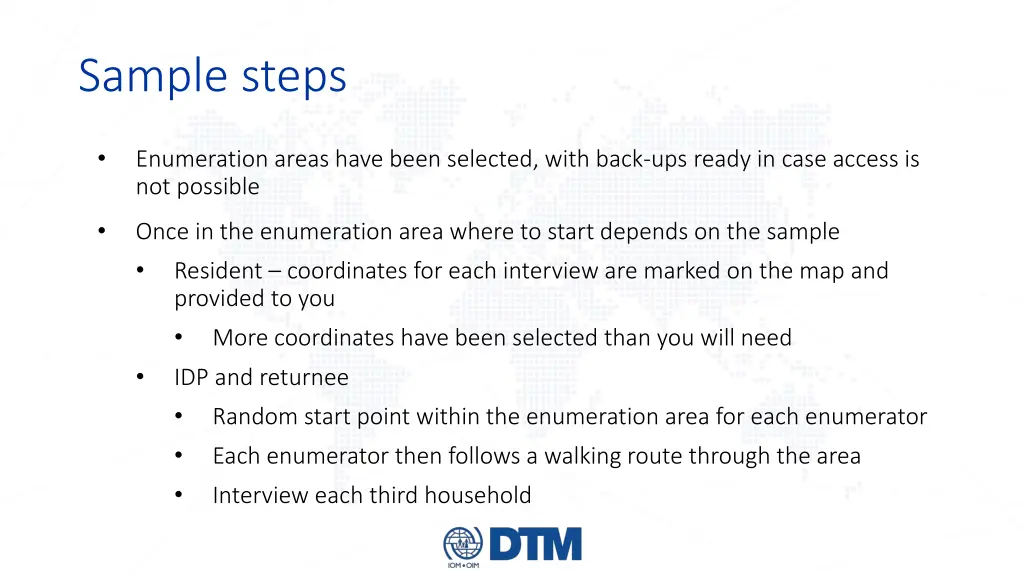 sample steps